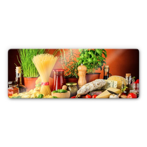 Glasbild italienisch kochen - italienisch,