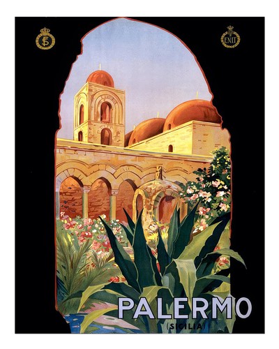 Palermo sizilien reiseplakat - sizilien,