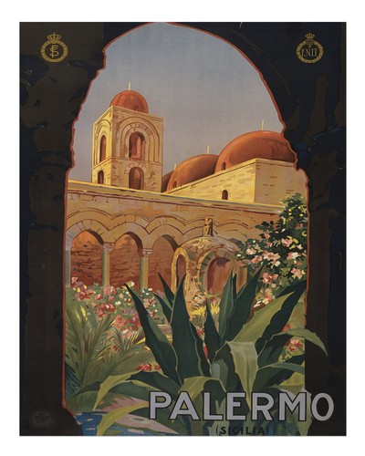 Palermo sizilien reiseplakat - palermo,