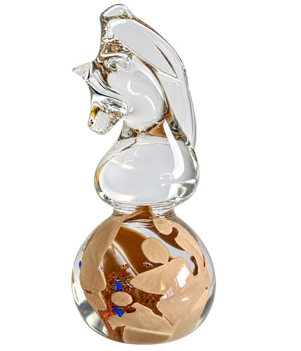 Vintage glasfigur pferdekopf - vintage,