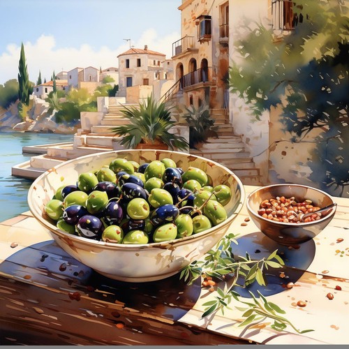 Wandbild mediterran landschaft - wandbild,